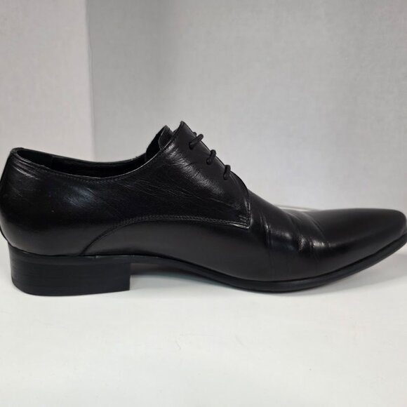 Serdaomani Men’s Black Leather Point Dress Shoes